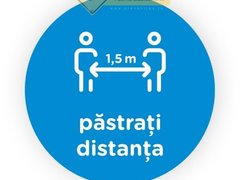 Semn albastru pastrati distanta