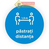 Semn albastru pastrati distanta